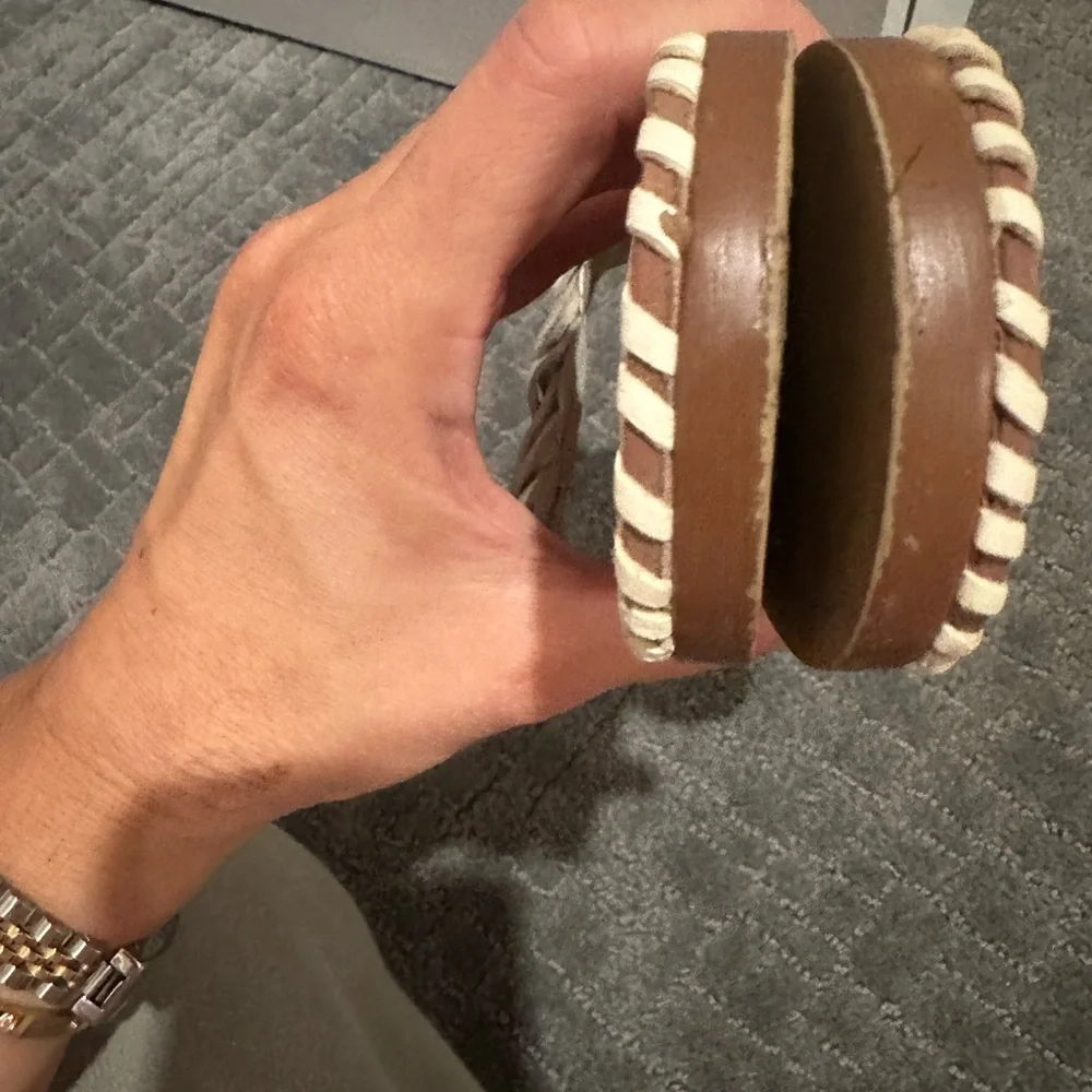 Zara Cream Braided Slide Sandals - Picture 2 of 4